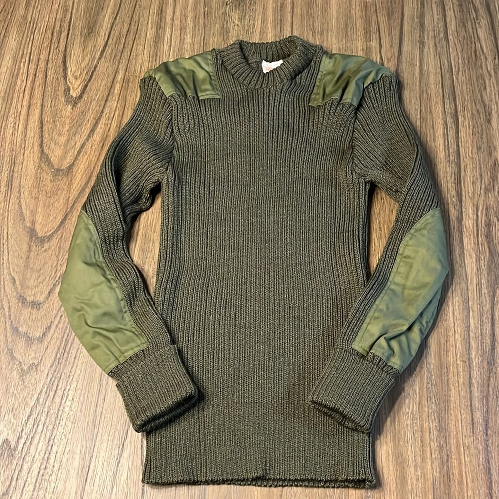 British Commando Sweater Woolly Pully Crew Neck - Large